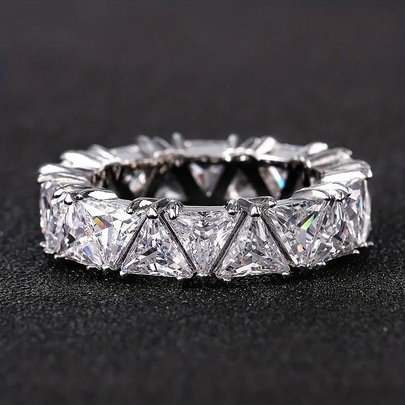 1 Ring Korean Style Classic Design Micro-Pave Synthetic Zirconia Engagement Ring for Women