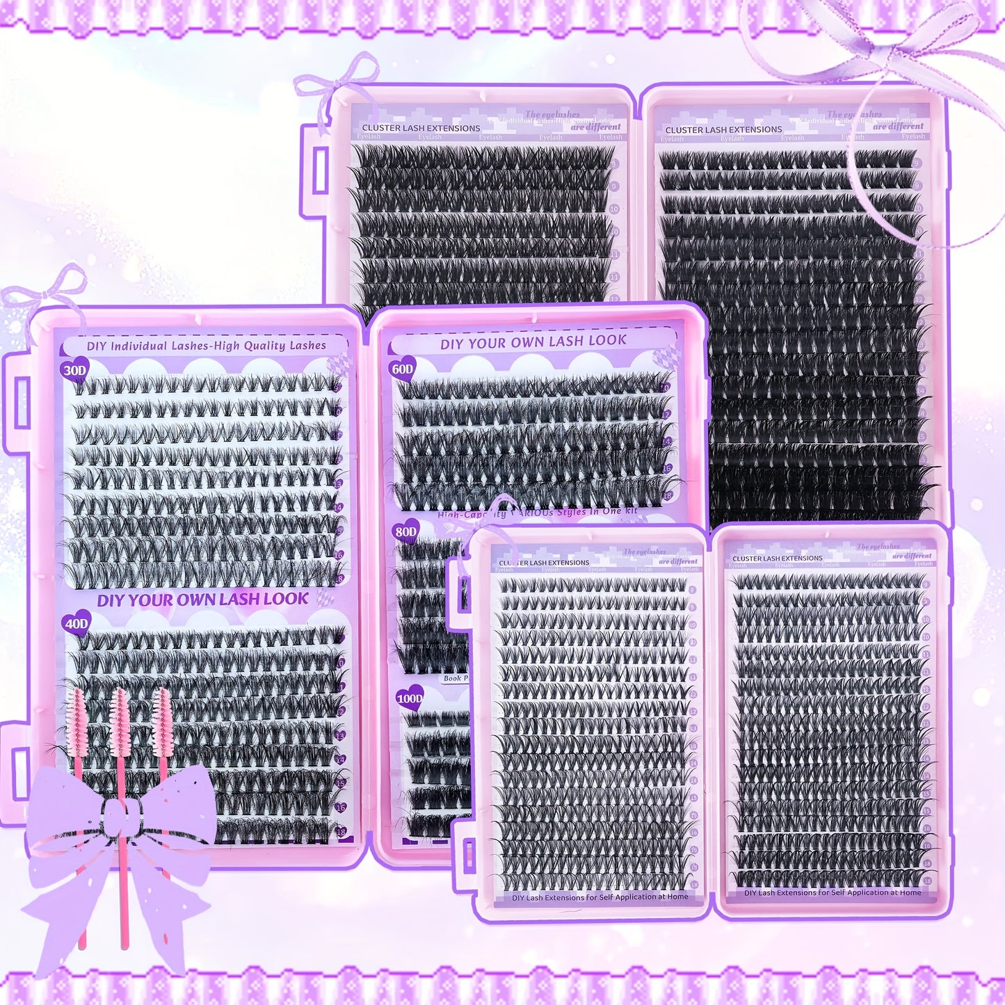 Livre de Cils avec 645/666/720 pcs – Faux Cils Épais, Naturels et Fluffy, Parfaits pour DIY Effet Cat-Eye ou Poupée, Look Naturel à la Maison