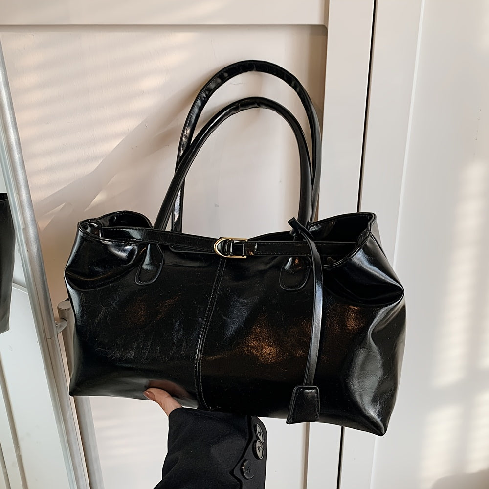 Sac Cabas Femme Vintage – Grande Capacité, Anse Fixe, Sac Élégant Quotidien, Spacieux pour Travail, Shopping et Voyage, Cuir Synthétique Durable, Sac Épaule Classe et Élégant, Sac de Créateur Femme Haute Qualité (Copie)