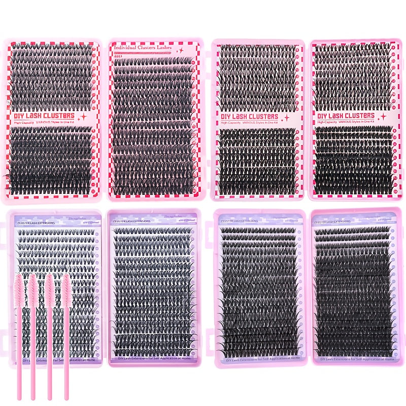 Kit DIY d’Extensions de Cils – Longueurs Mélangées 9-16 mm, Cils Individuels Effet Naturel en Différentes Densités (30D/40D/50D/60D/80D/100D), Débutant-Friendly et Réutilisables, D-Curl Wispy, Style Cat Eye et Fox, Parfait pour Soirées