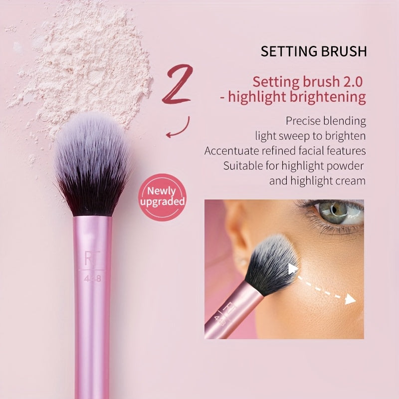 Kit Pinceaux Maquillage Visage – Blush, Contour & Fixation