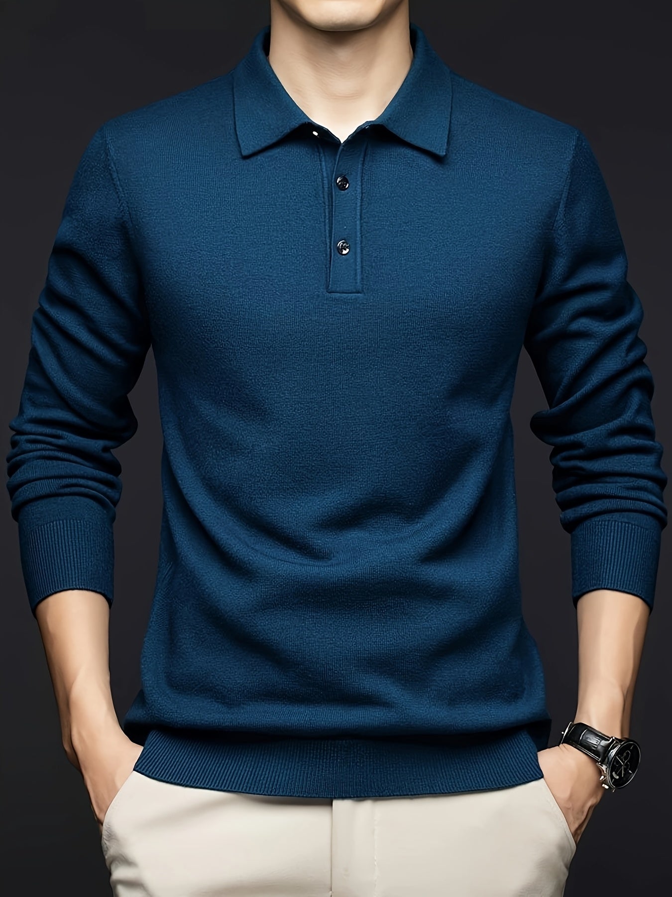 Men's Winter Warm Wool Blend Shirt - Burgundy Collar Button-Front Sweater Jacket, Long Sleeve Solid Color Casual & Formal Wear, Hand Washable Pullover Sweater Coat