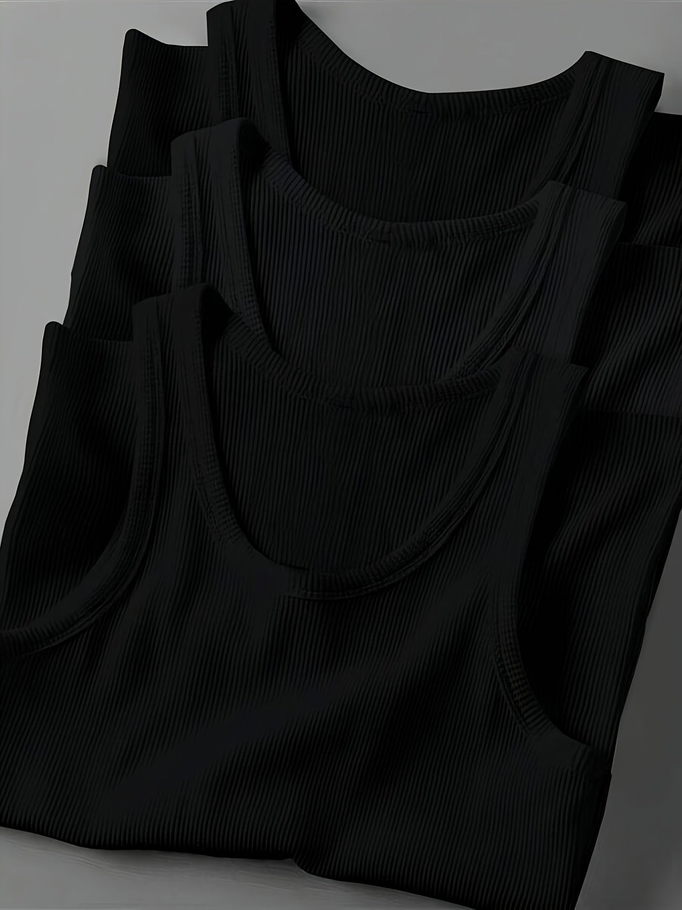 Lot de 3 Débardeurs Homme – Couleur Unie Côtelée