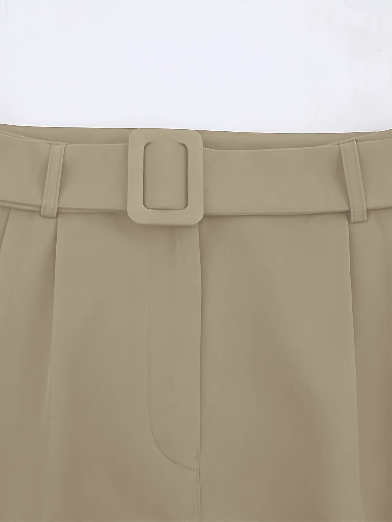 Pantalon Femme Élégant Jambe Droite – Polyester, Ceinturé, Couleur Unie, Confortable, Bureau et Décontracté, Printemps/Automne