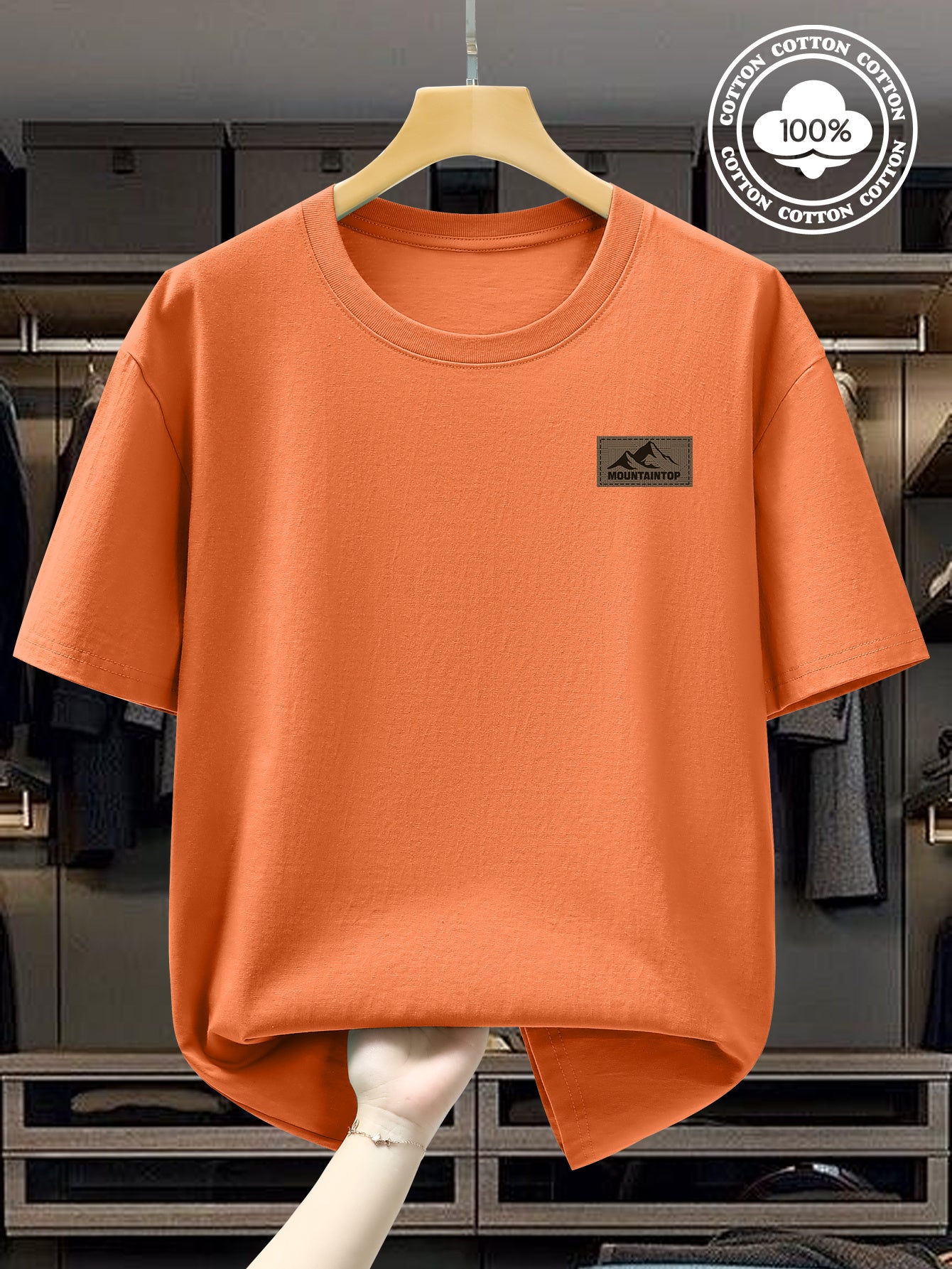 Summer Men's 220g Pure Cotton Short Sleeve T-Shirt