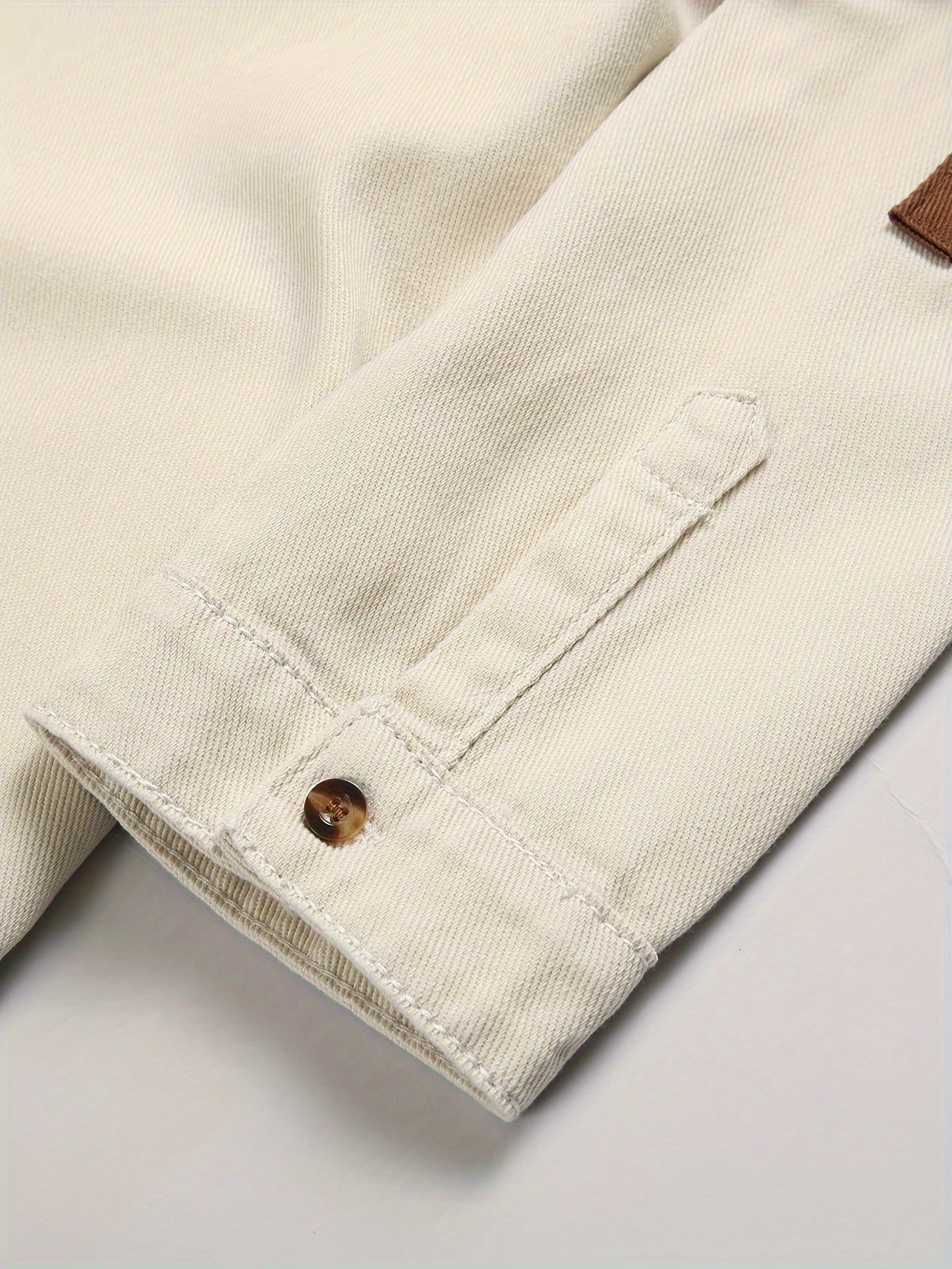 Men's Fashion Street Style Color Block Denim Shirt, Men's Stylish Comfy Denim Shirt For Spring & Autumn Wear