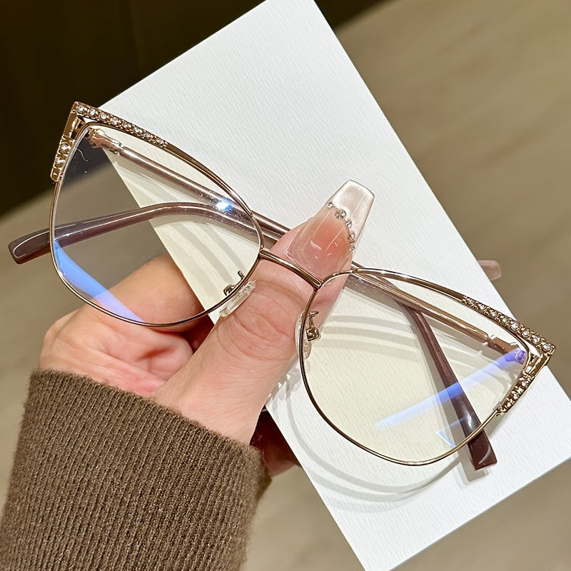 1 Paire de Lunettes Demi-Monture – Design Ovale Métallique Rétro et Tendance