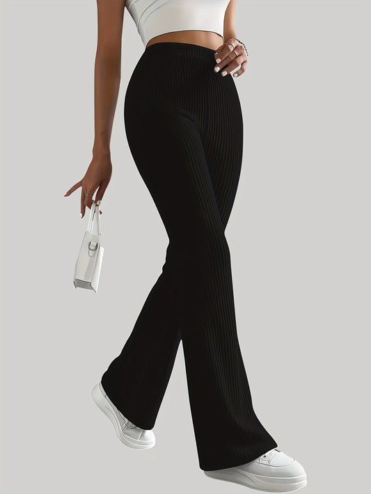 Lot de 3 Pantalons Femme Jambe Large – Taille Élastique avec Ceinture et Ourlets, Couleurs Bleu/Rouge/Noir, Tous Saisons, Bureau et Décontracté