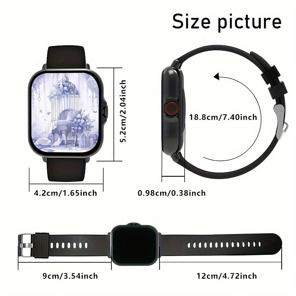 Montre Connectée 1,84” HD – Notifications Appels et Messages, Modes Sport, Calculatrice, Tracker Fitness, Compatible iPhone & Android, Cadeau Parfait