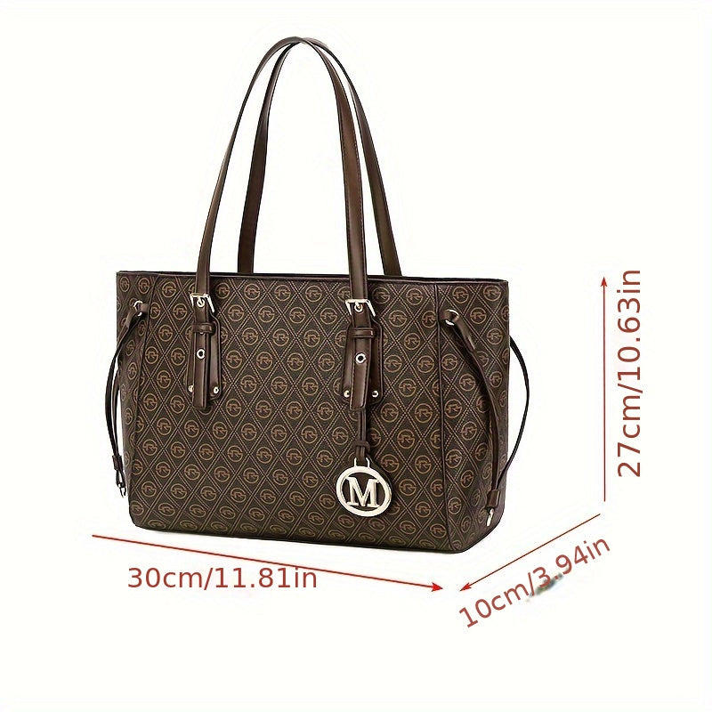 Sac Femme Nouveau – Sac à Main Élégant, Grande Capacité, Style Simple et à la Mode, Sac Rétro à Motif, Sac pour Lunettes de Lecture, Sac Cabas Grande Taille