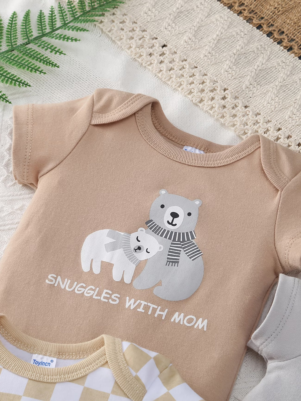 5-Pack Unisex Baby Bodysuits – Short Sleeve Cotton Onesies for Newborns