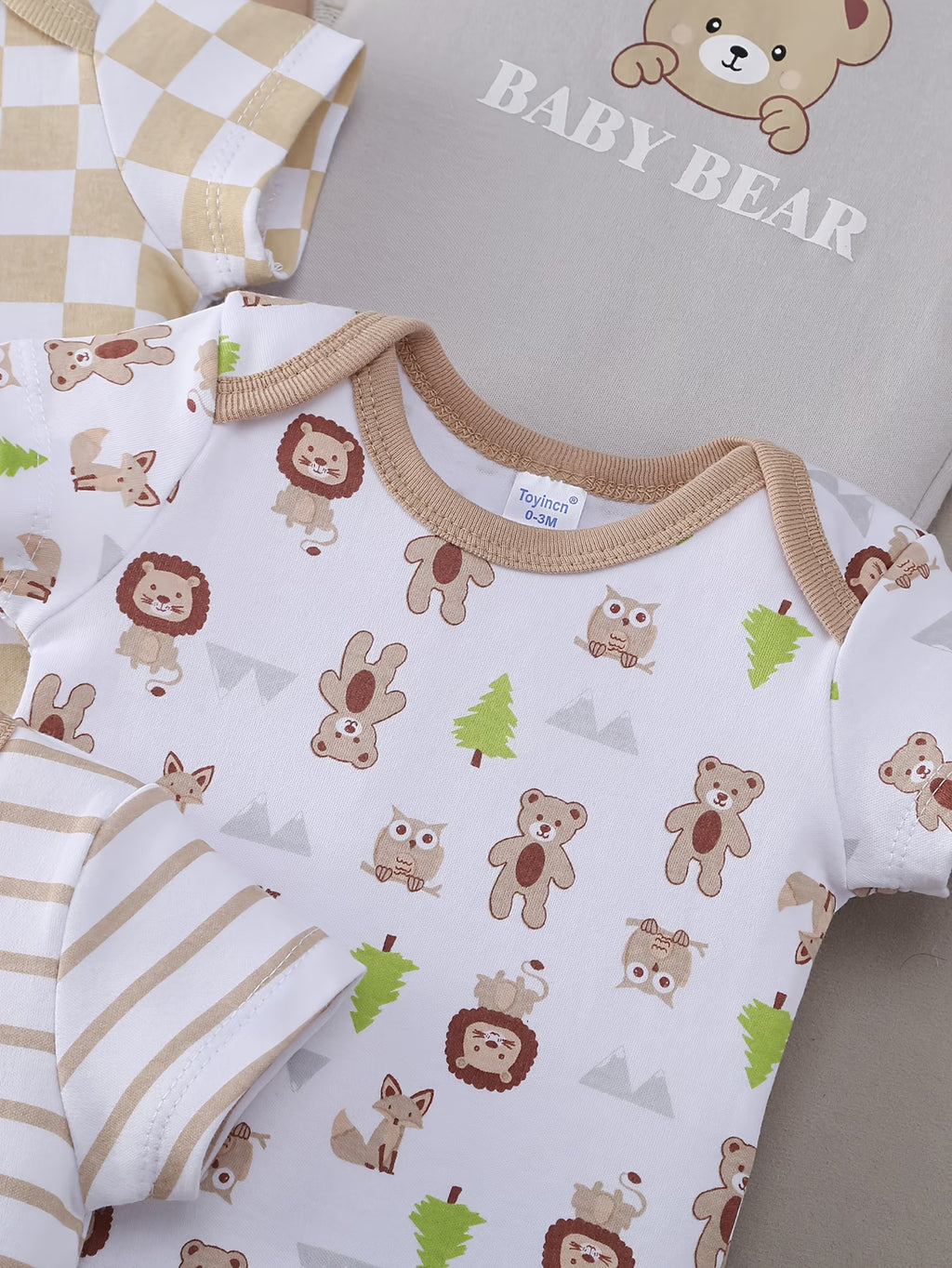 5-Pack Unisex Baby Bodysuits – Short Sleeve Cotton Onesies for Newborns