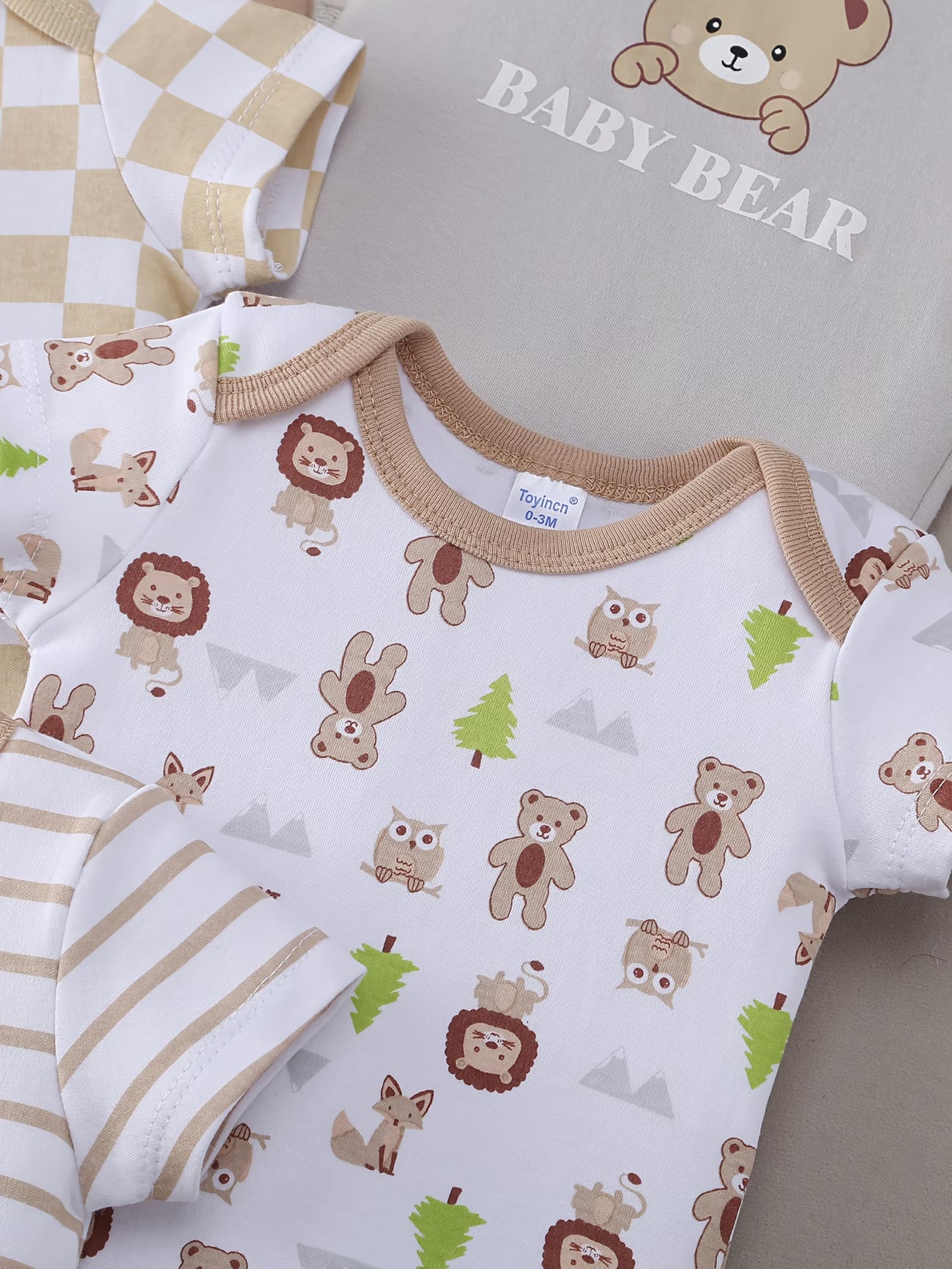 5-Pack Unisex Baby Bodysuits – Short Sleeve Cotton Onesies for Newborns
