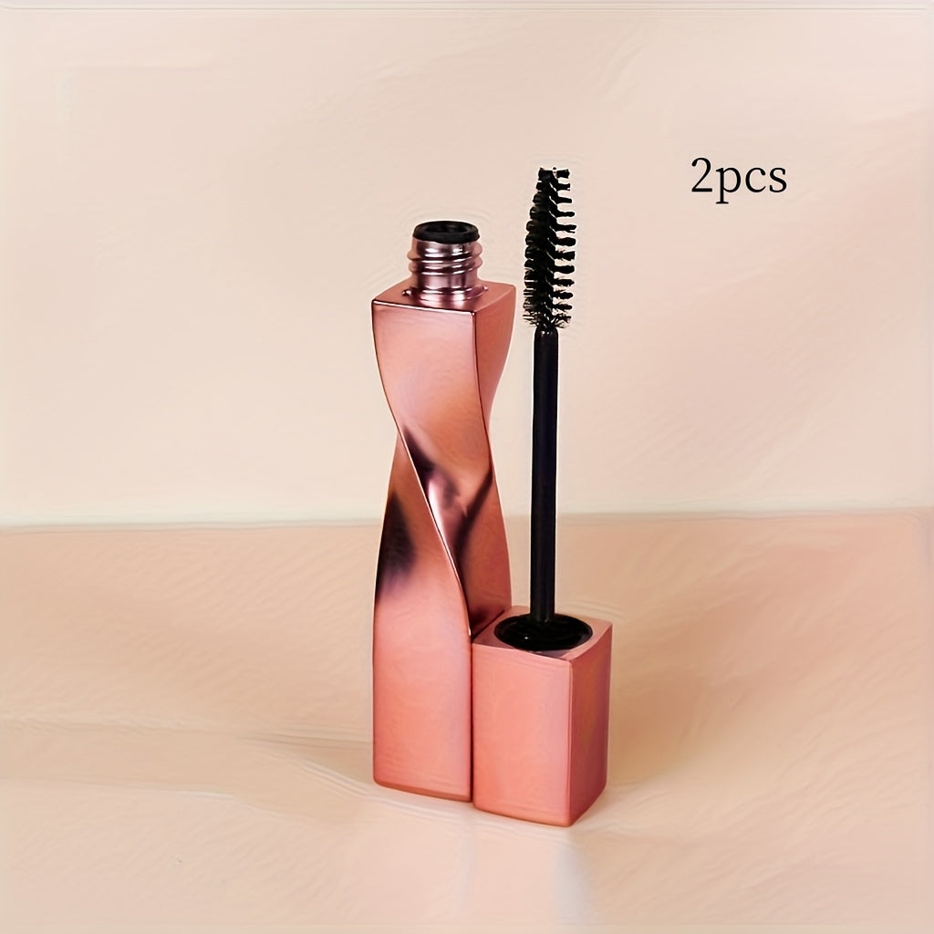 Lot de 2 Tubes de Mascara 15 ml / 0,507 oz — Plastique Transparent, Rotation Linéaire, Rechargeable, Sans Odeur, Idéal pour Voyage, Cosmétiques, Comprend Conteneur, Brosse et Support pour Mascara