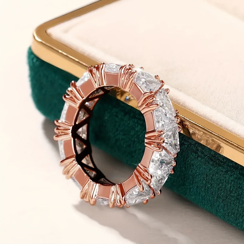 1 Ring Korean Style Classic Design Micro-Pave Synthetic Zirconia Engagement Ring for Women