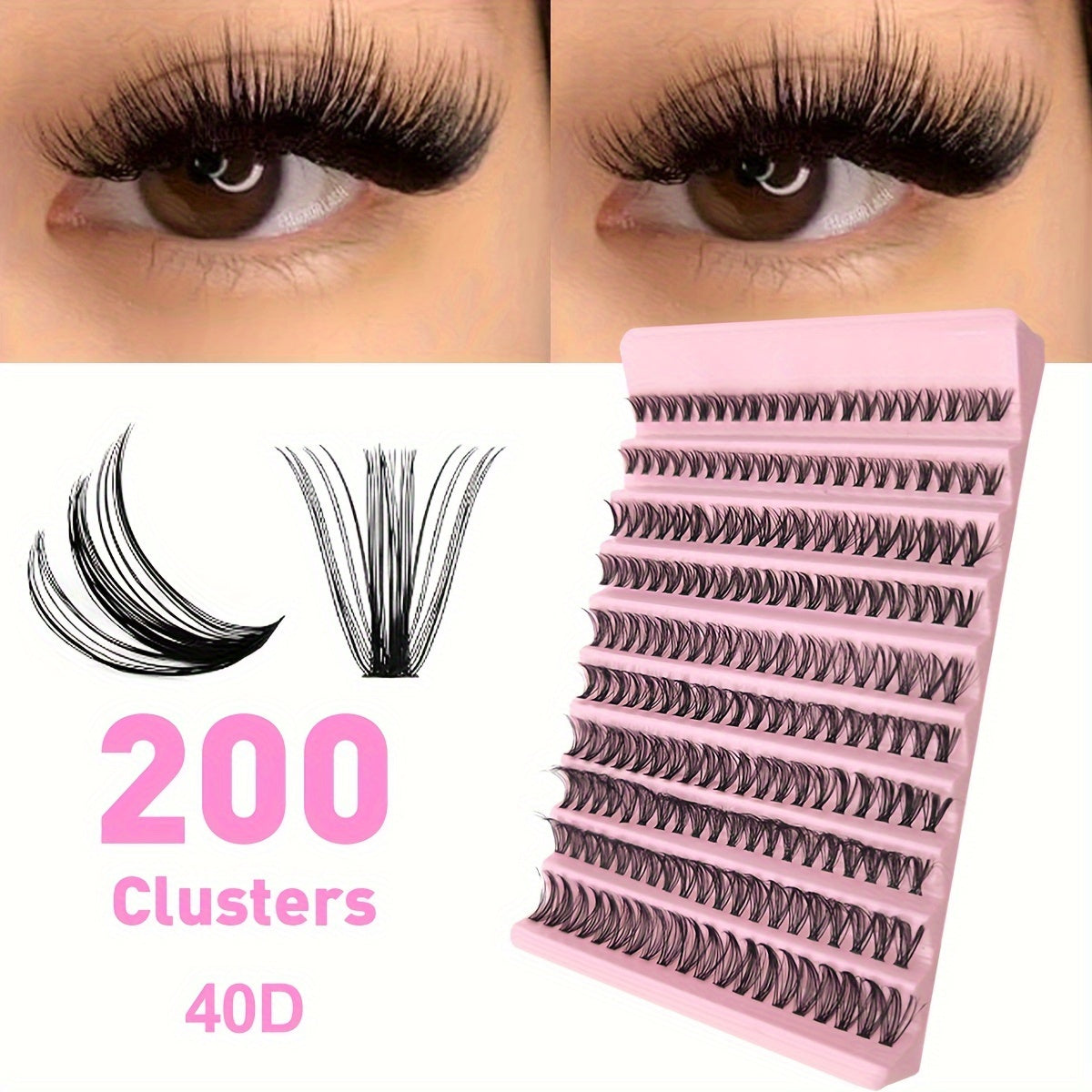 Faux cils en vison 30D, faux cils en touffes 40D et 80D, courbure 0,07 mm, extensions de cils naturels mélangés de 8 à 16 mm, extensions de cils volume 3D, outils de maquillage