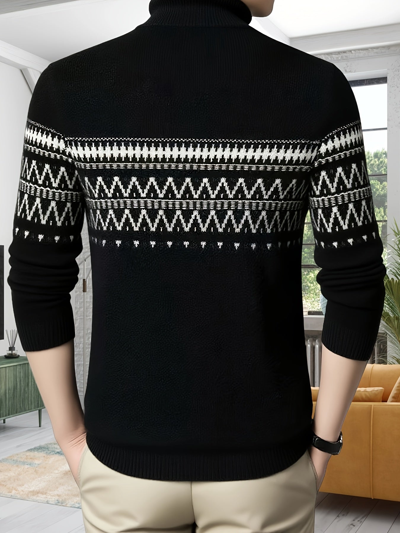 Sweater Plus Size à Motifs Géométriques