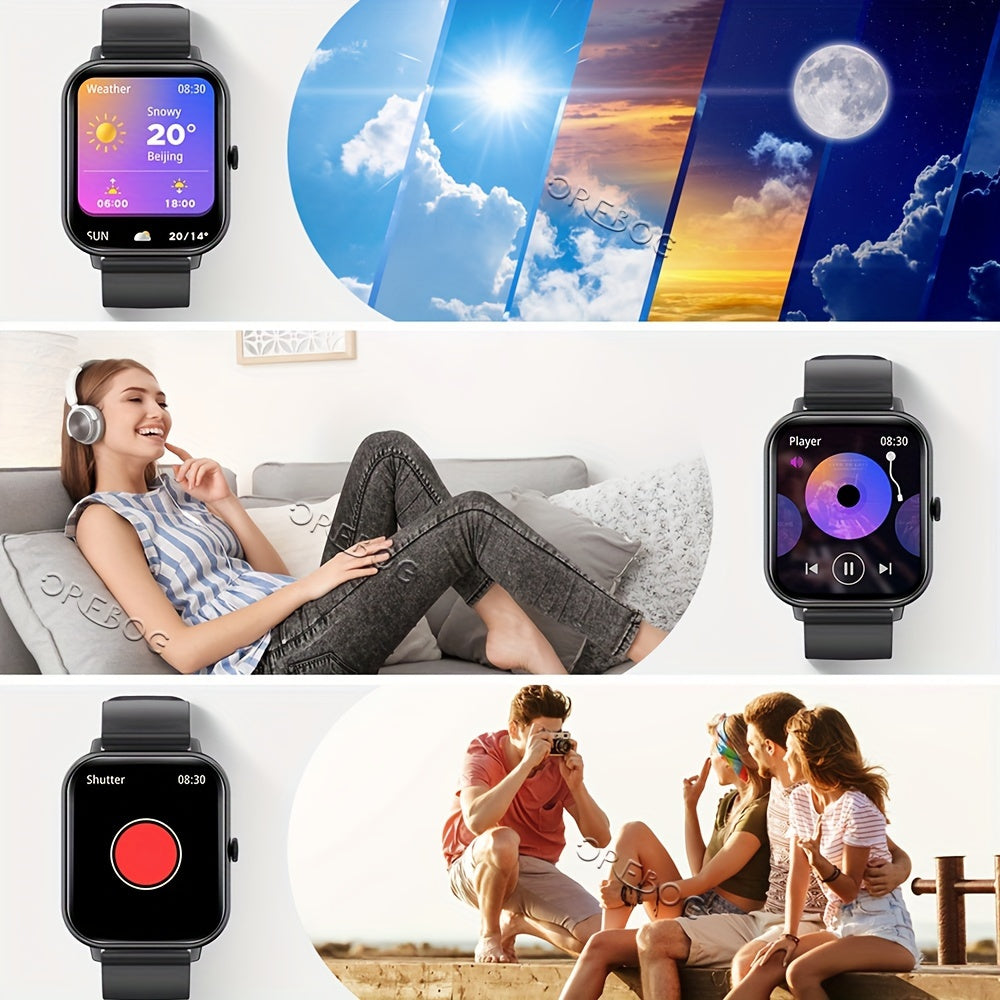 1.83” Full Touch Screen Smart Watch Compatible for iPhone & Android - 5.2 Smartwatch with Voice Control, Calling/Answer, AI Assistant, 100+ Sport Modes, Step Counter, ic, Compatible for Women & Men (Ideal Gift)