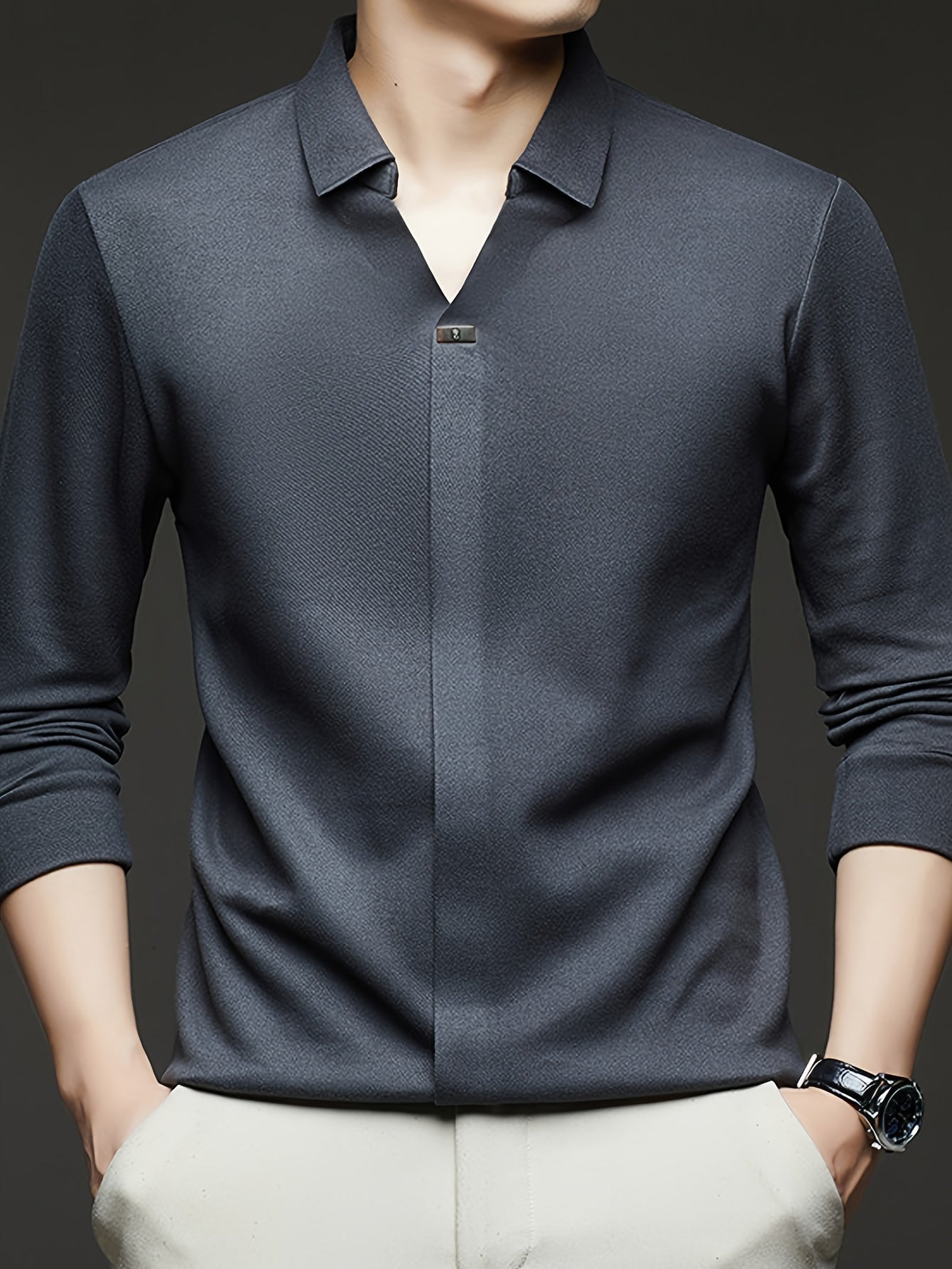 This Autumn'S Trendy Men'S Long-Sleeve Polo Shirt Is Soft, Skin-Friendly, And Resistant to Deformation, Featuring an Attractive Appearance That Looks Stylish And Casual, Making It The Perfect Choice for a Sophisticated Men'S