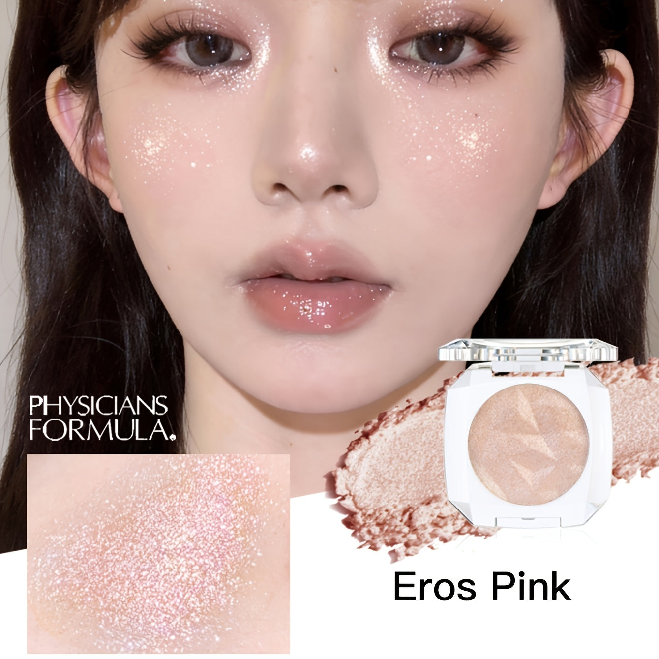 Poudre Illuminatrice pour Éclaircir le Visage et les Yeux – Poudre Pailletée Effet Nacré, Fard à Paupières Brillant, Idéal pour un Rendez-vous de Saint-Valentin ou Cadeau de Saint-Valentin – 2,5 g