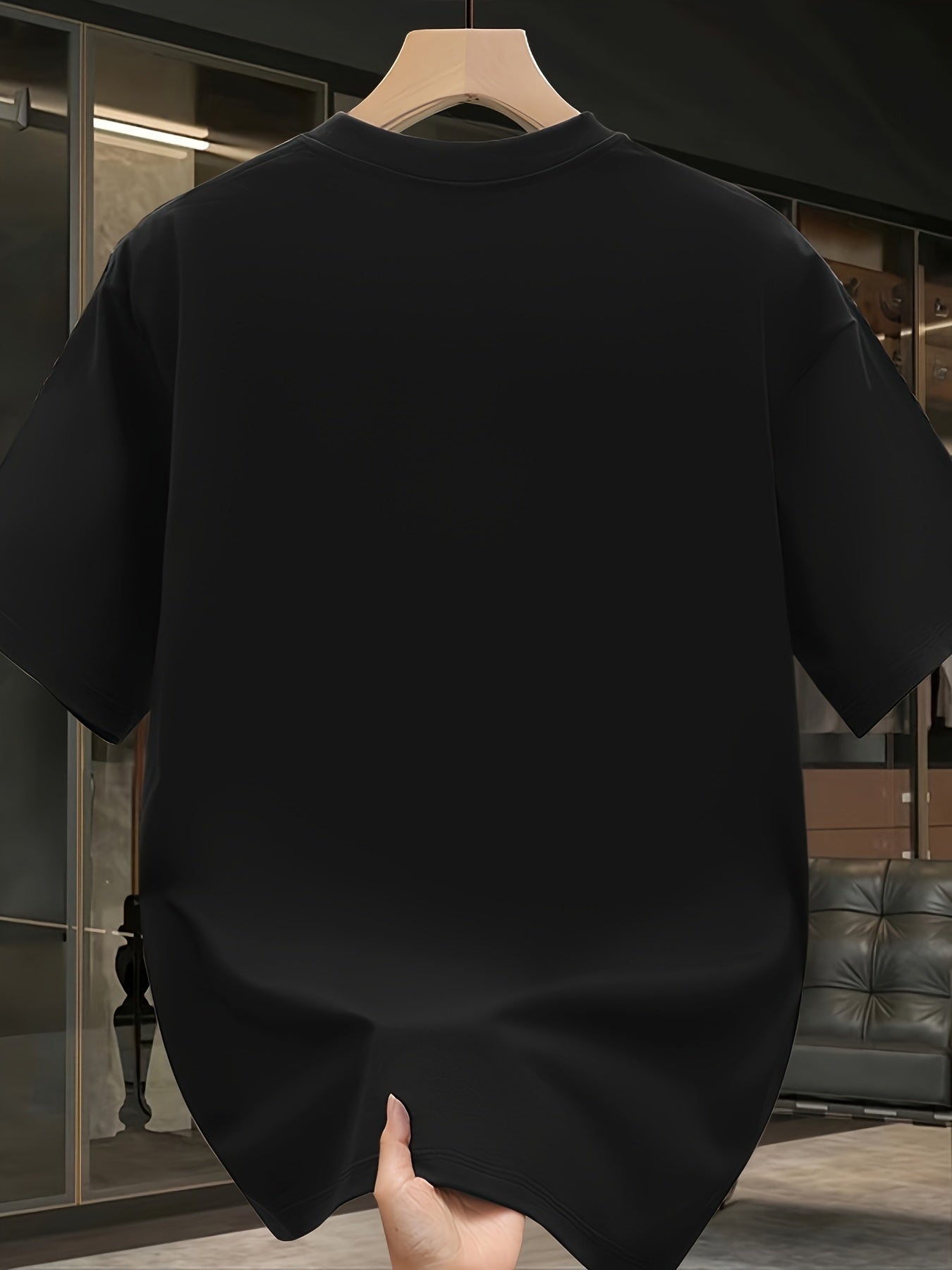 Heavy pure cotton trendy brand printed short-sleeved T-shirt Men's summer new casual large-size loose versatile top