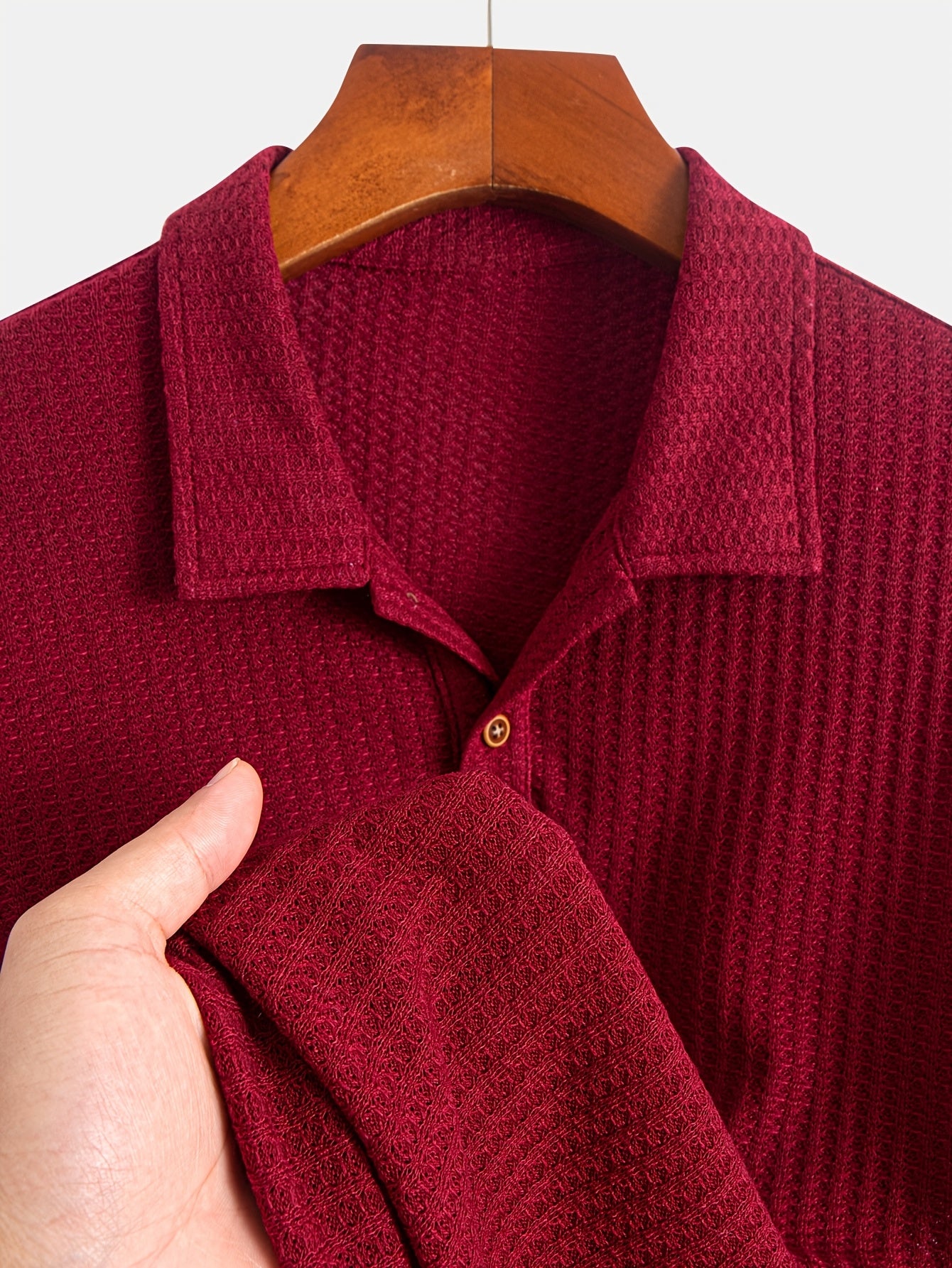 Set of 5 Short-Sleeve Polo Shirts with Jacquard Texture for Summer Casual Sports, Knit