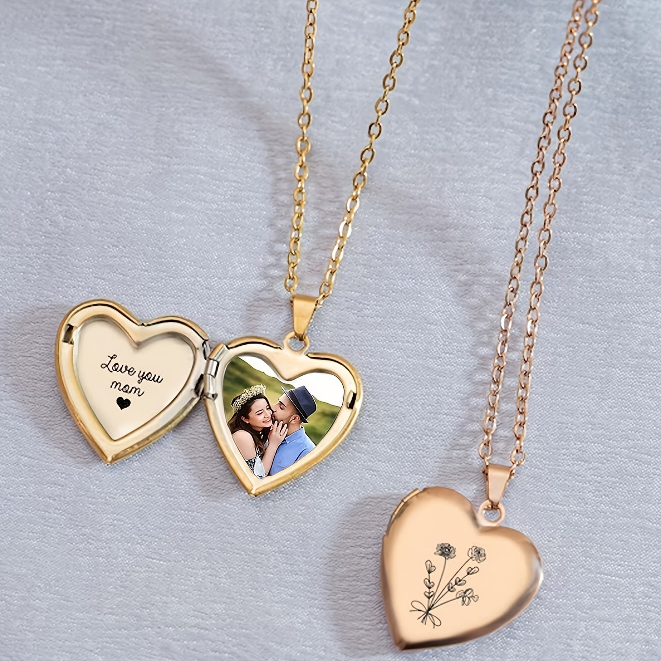 Collier pendentif cœur personnalisé avec photo, bijou en acier inoxydable gravable