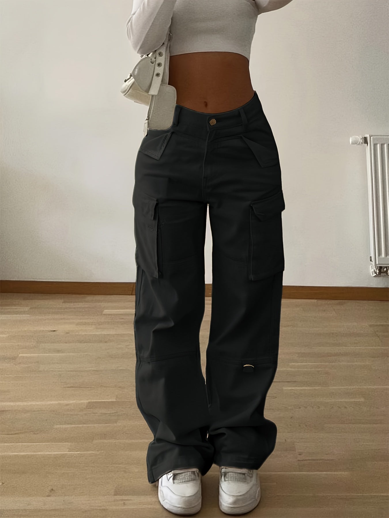 Pantalon cargo de créateur, avec poches à rabat