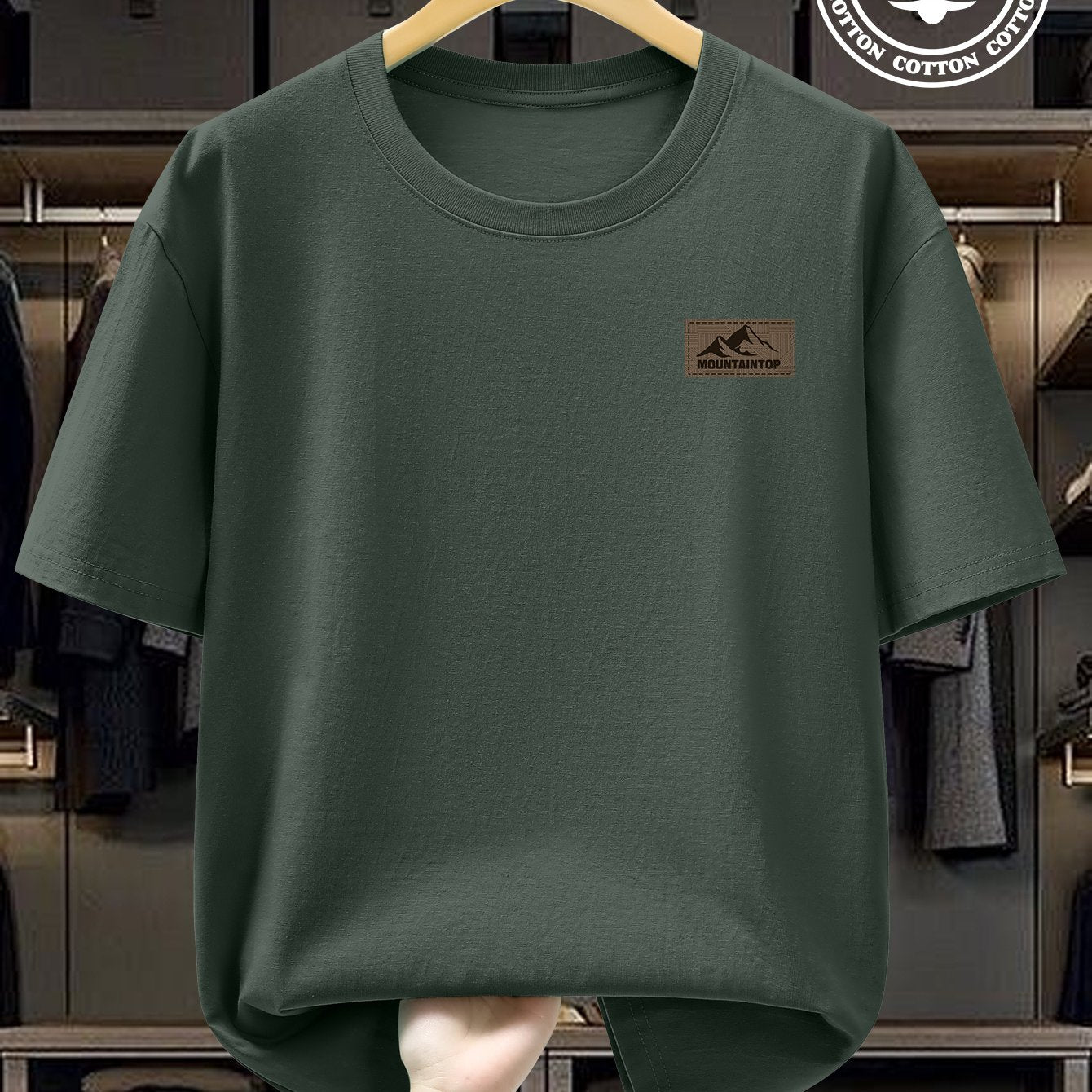 Summer Men's 220g Pure Cotton Short Sleeve T-Shirt