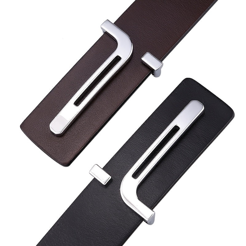 Ceinture femme nouvelle génération– Faux cuir avec boucle à main, design minimaliste et contrasté, ceinture fine avec boucle carrée, polyvalente pour tenue décontractée