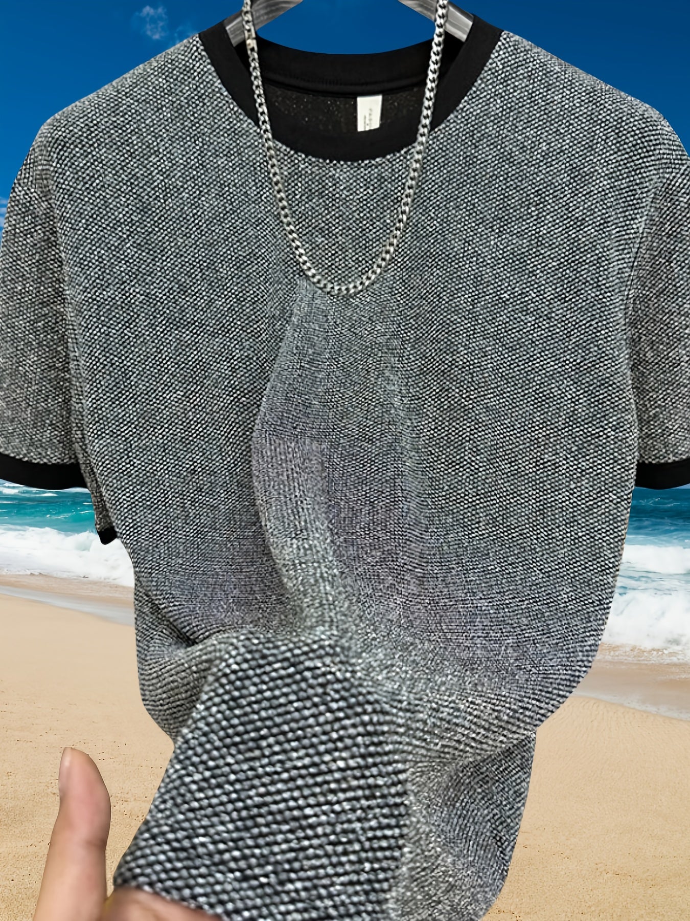 Men'S Stylish Black Short Sleeve T-Shirt with Golden Accents - Casual Round Neck Summer Top, Metallic Finish, Lightweight Fabric, Perfect for Casual Attire, Versatile Clothing | Round Neckline Shirt | Metallic Finish Shirt