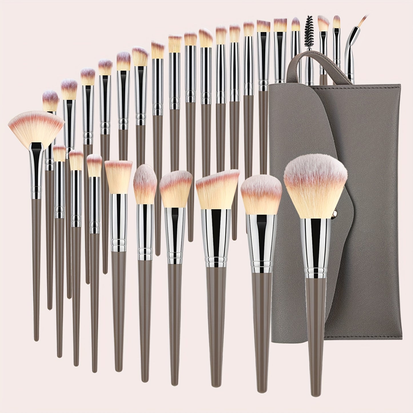 Set 30 Pinceaux Maquillage – Nylon & Trousse de Rangement