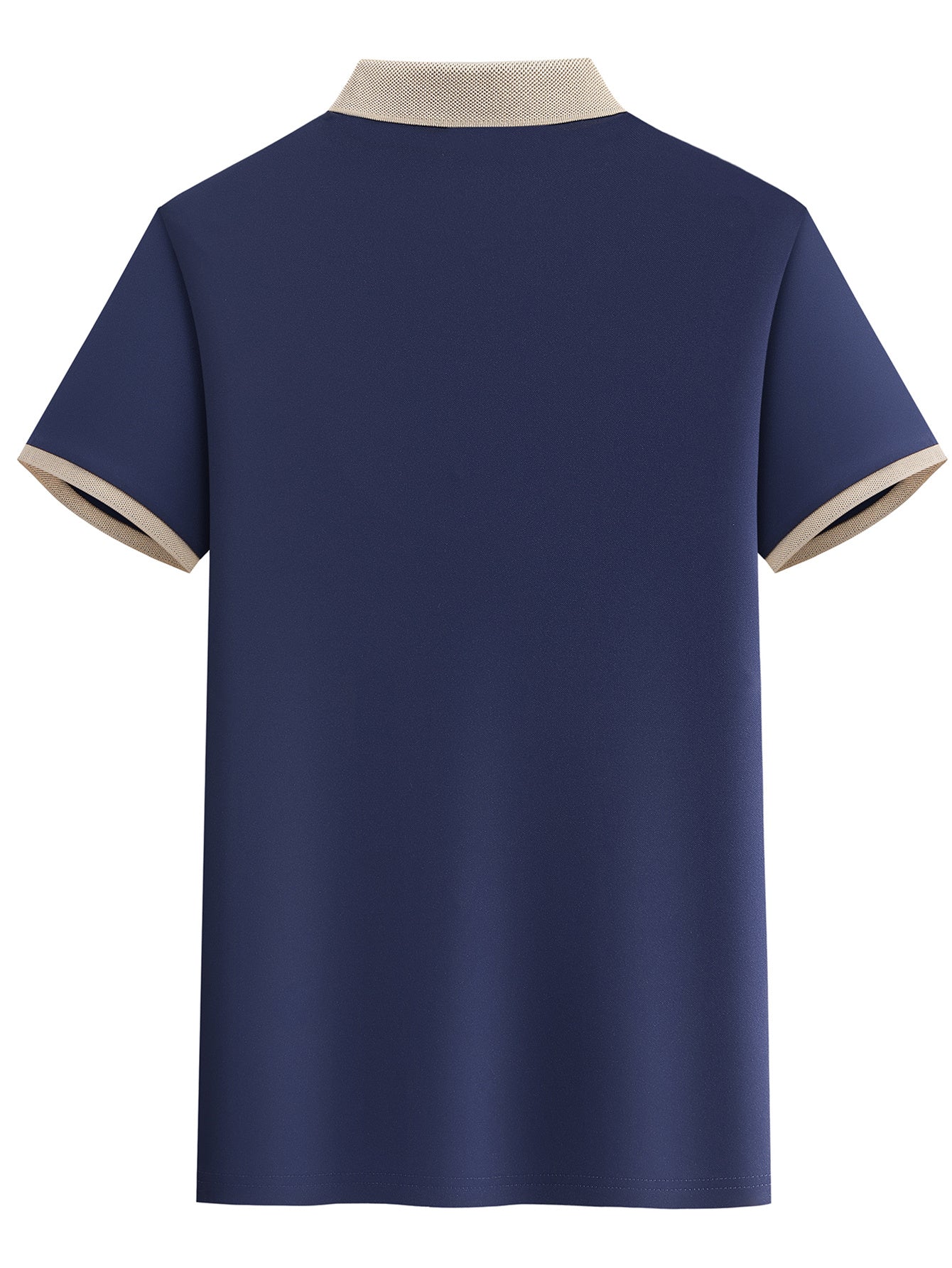 Men'S Short Sleeve Polo Shirt with Color Block Collar, Quick-Dry Casual Golf Shirt, Classic Fit Business Work Polyester T-Shirt