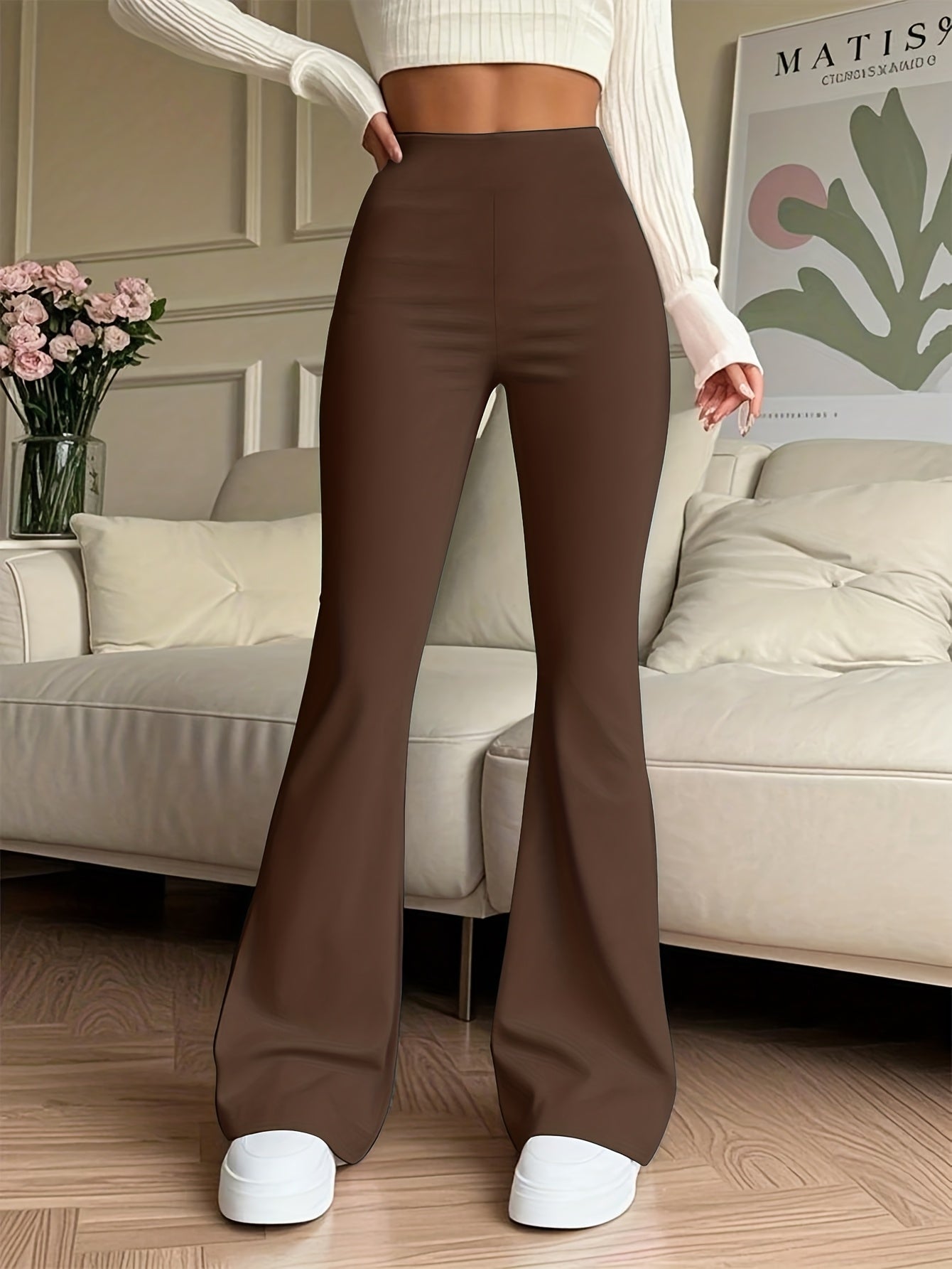 Lot de 2 Pantalons Femme Évasés – Taille Élastique, Tous Saisons, Confortables et Polyvalents