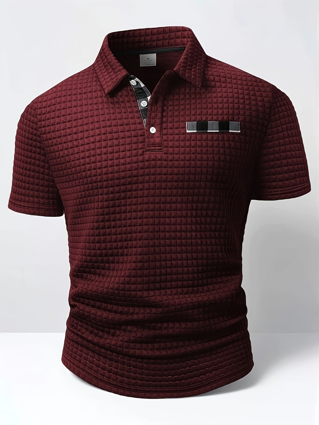 Men'S Casual Plaid Polo Shirt with a Short Sleeves, a Turnover Collar, And Button-Up Front. It'S a Stylish Everyday Wear, Perfect for Casual And Business Occasions.