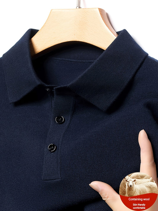 Emile Autumn and Winter 420g Knit Sweater Men's Pullover Long Sleeve Wool Shirt