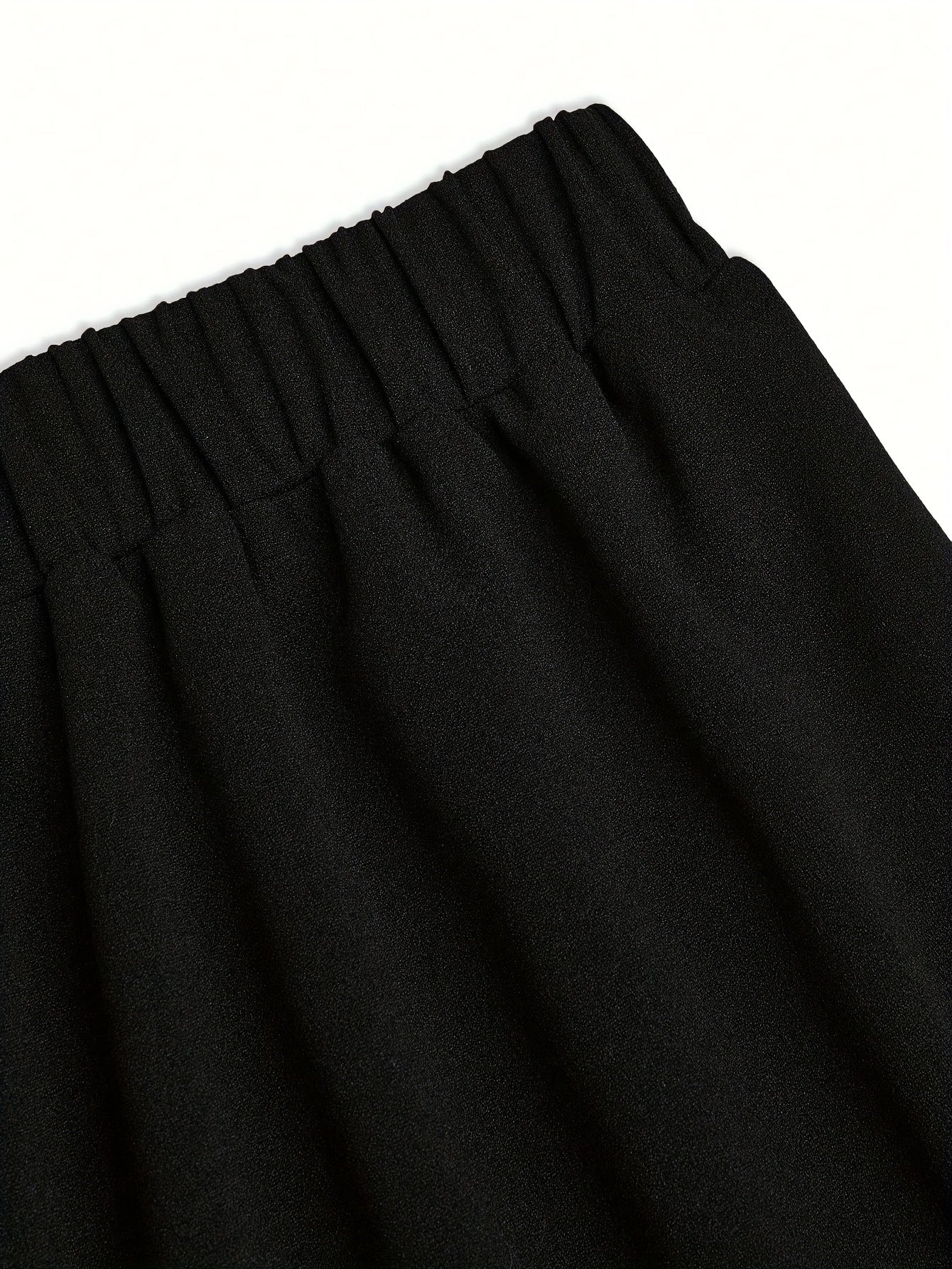 Pantalon Femme Élégant Noir – Jambe Large, Taille Haute avec Boutons