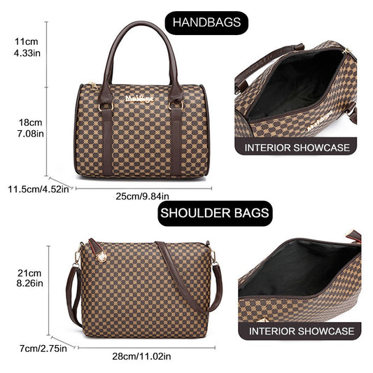 Set de 6 Sacs à Main– Multifonctionnels avec Motif Floral Minimaliste, Fabriqués en Synthétique de Haute Qualité, Grande Capacité, Sac à Épaule et Sac Principal, Indispensable pour Déplacements Quotidiens et Voyages