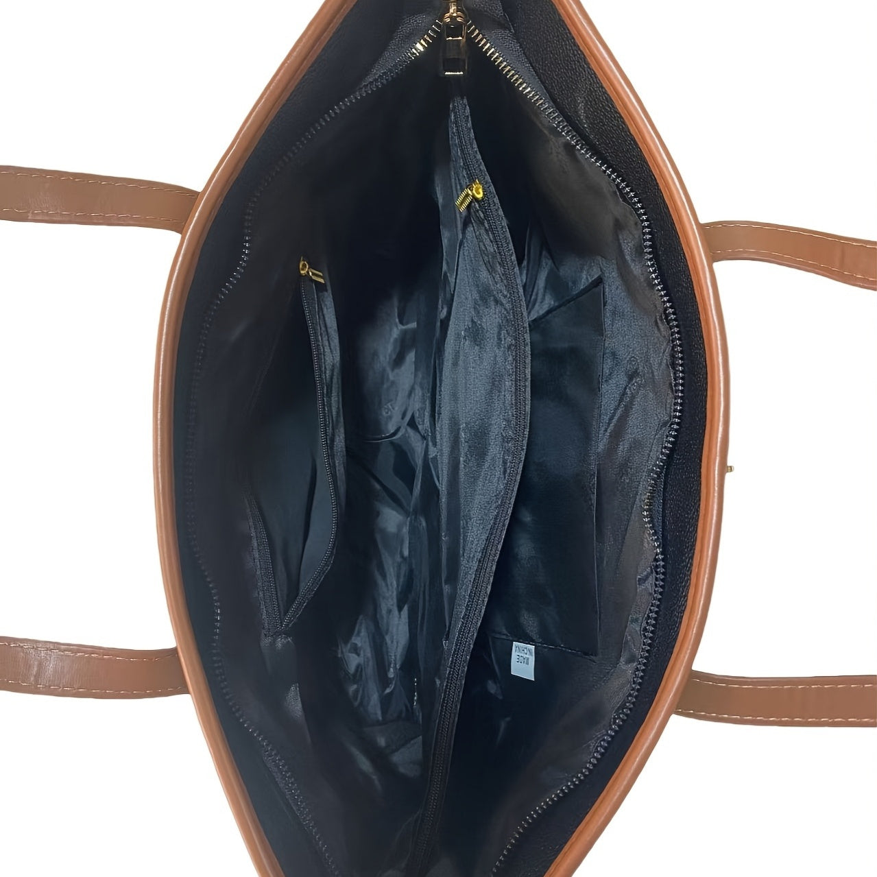 Sac élégant femmes Tote casual bandoulière fermeture éclair doublure polyester grand format