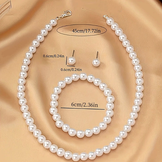 Ensemble élégant et simple en acrylique : collier, bracelet et boucles d’oreilles, parfait pour événements formels, mariages et vacances