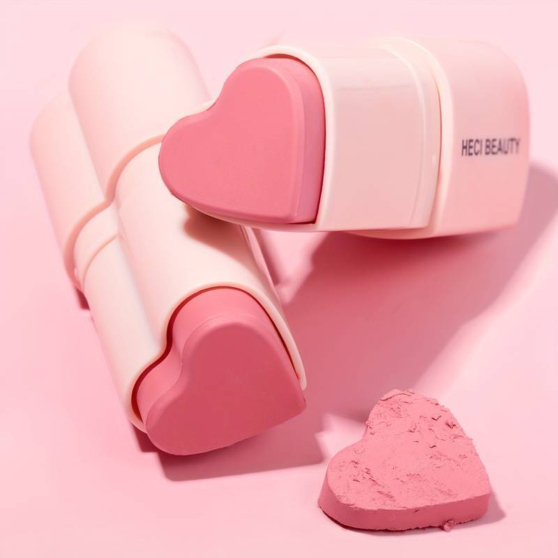 Blush Crème en Stick en Forme de Cœur – Enrichi en Beurre de Karité et Vitamine E, Durée de Conservation 24 Mois