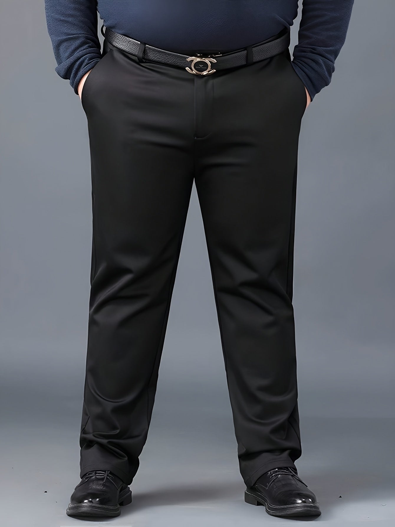 Pantalons Homme Grande Taille – Stretch, Casual & Formels, Regular Fit, Tout Saison