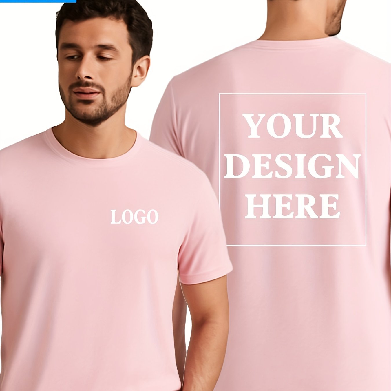 Custom Pure T-Shirts with Personalized Printing of Text, Photos, And Logos, DIY Short Sleeves for Summer Wear.
