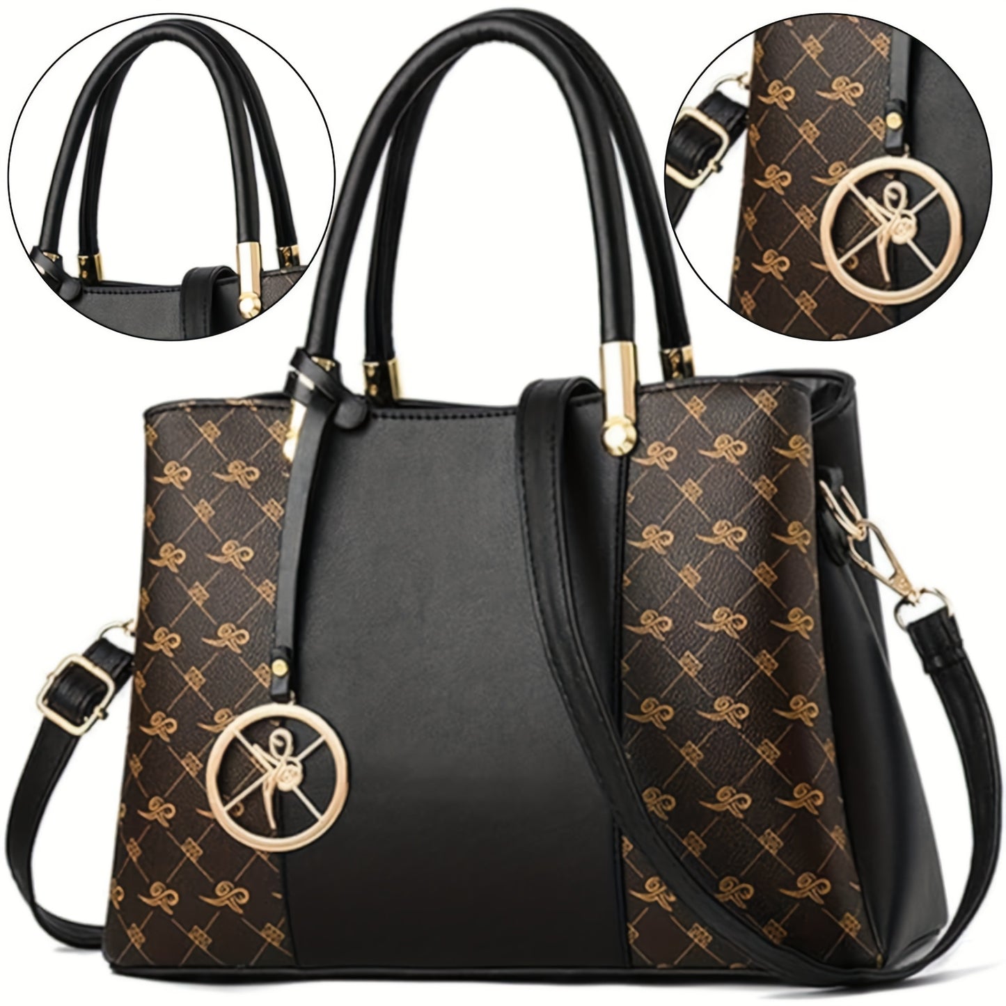 Sac Bandoulière et à Épaule Femme Tendance avec Pochette Amovible – Bandoulière Ajustable, Fermeture Éclair, Doublure en Polyester, Quincaillerie Dorée, Motif Croco Élégant, Sac Chic pour Femmes