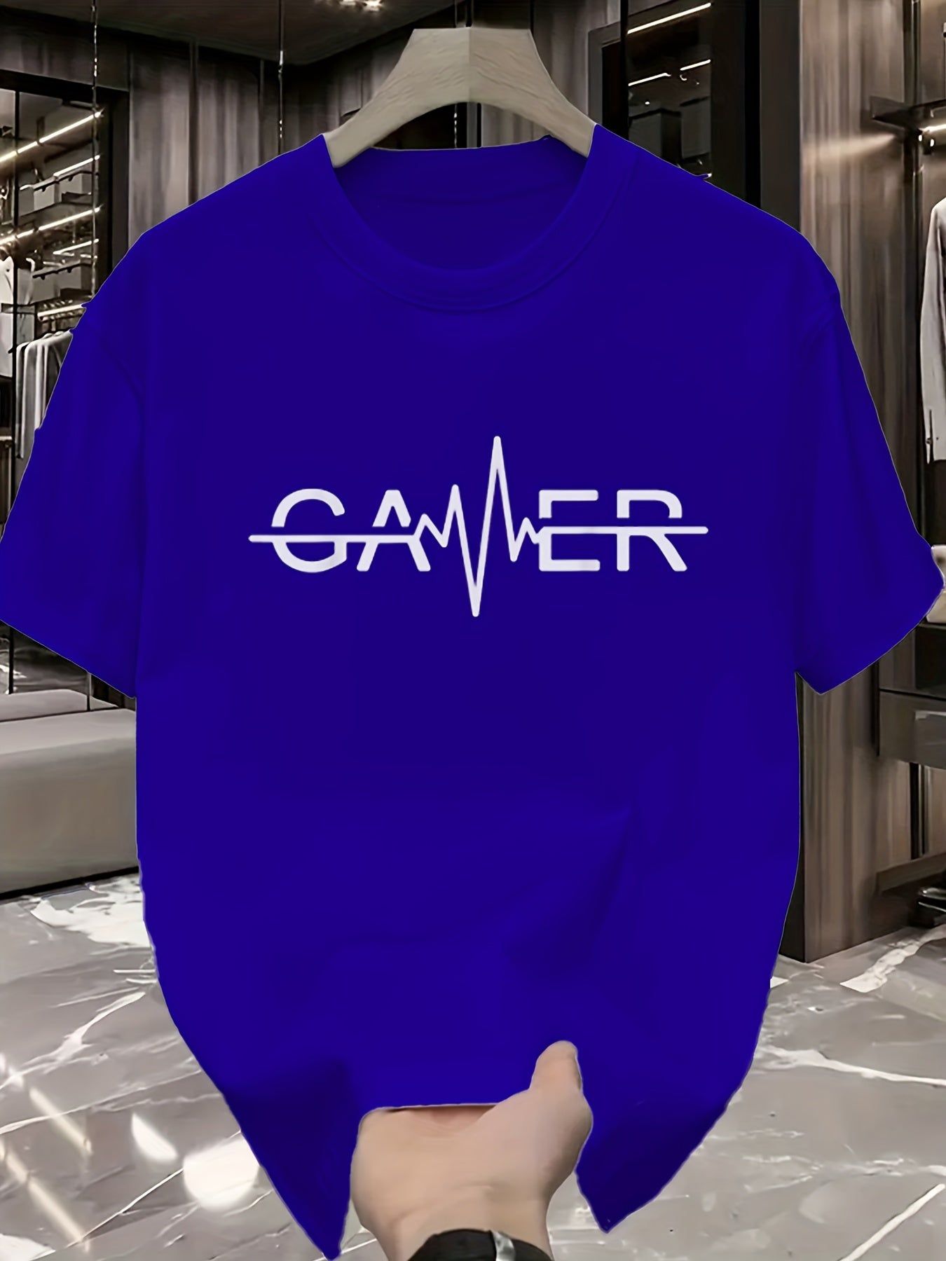 Men'S Casual Graphic T-Shirt - "GAMER" Print, with Lettering, Short Sleeve, Round Neck, Lightweight & Breathable for Summer, Perfect for Casual Attire, Everyday Tshirt | Bold Graphic Tee | Comfortable Fit