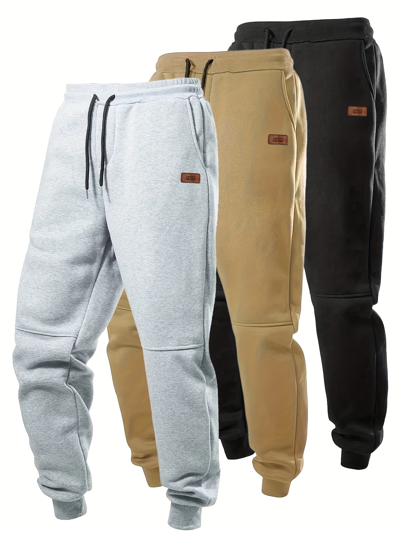 3pcs Joggers Homme – Automne/Hiver, Thermiques, Sport & Casual, Confortables