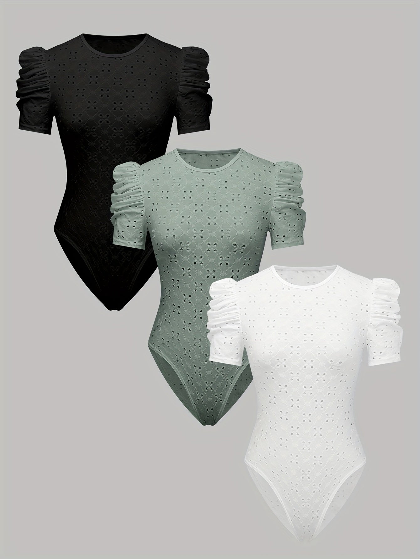 Lot de 3 camisoles femme en dentelle ajourée jacquard