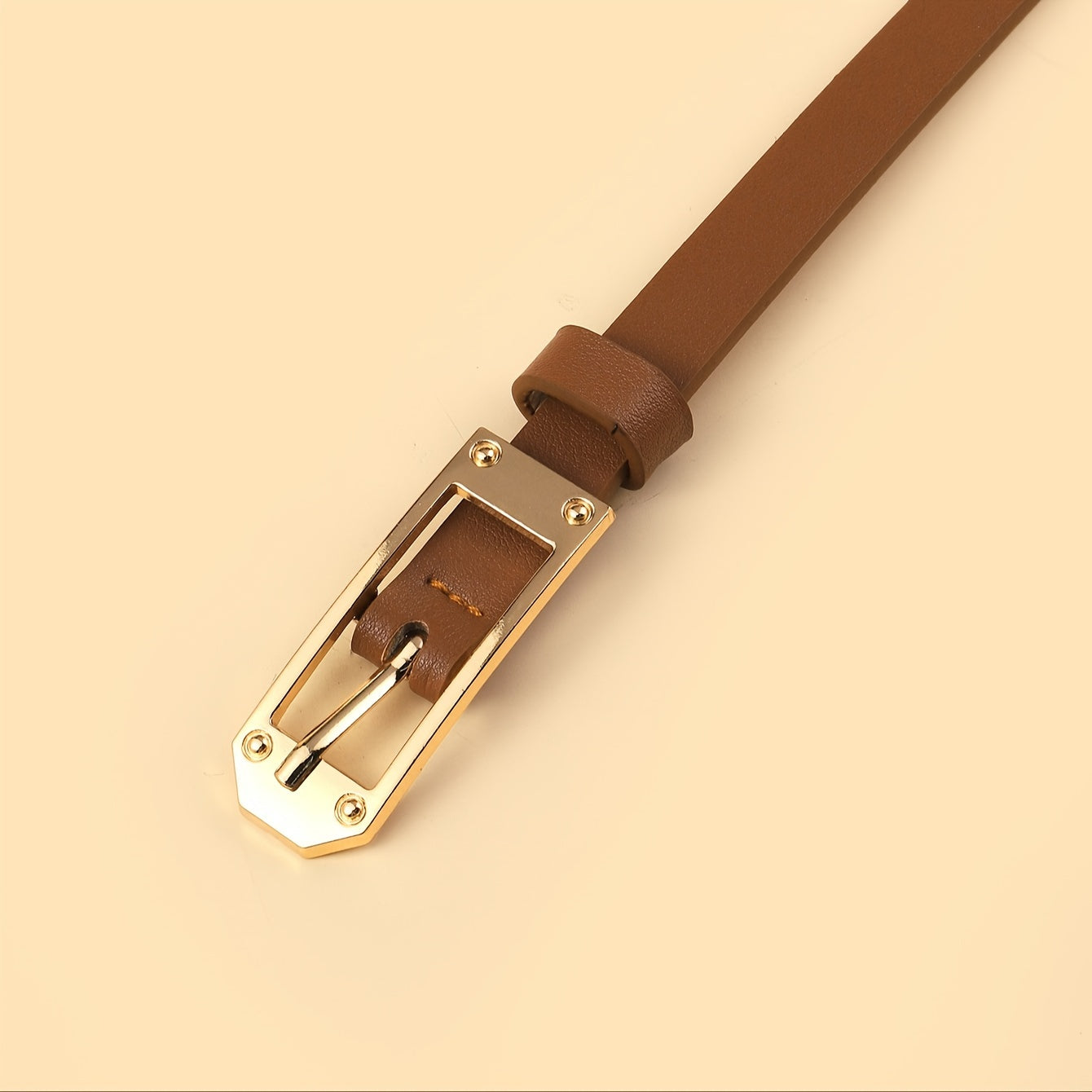 Lot de 5 ceintures en similicuir pour femme avec boucles dorées - Imprimé léopard bohème et texturé