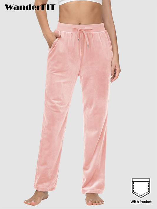 Pantalon Femme en Velours Doux avec Poches – Style Décontracté et Confortable
