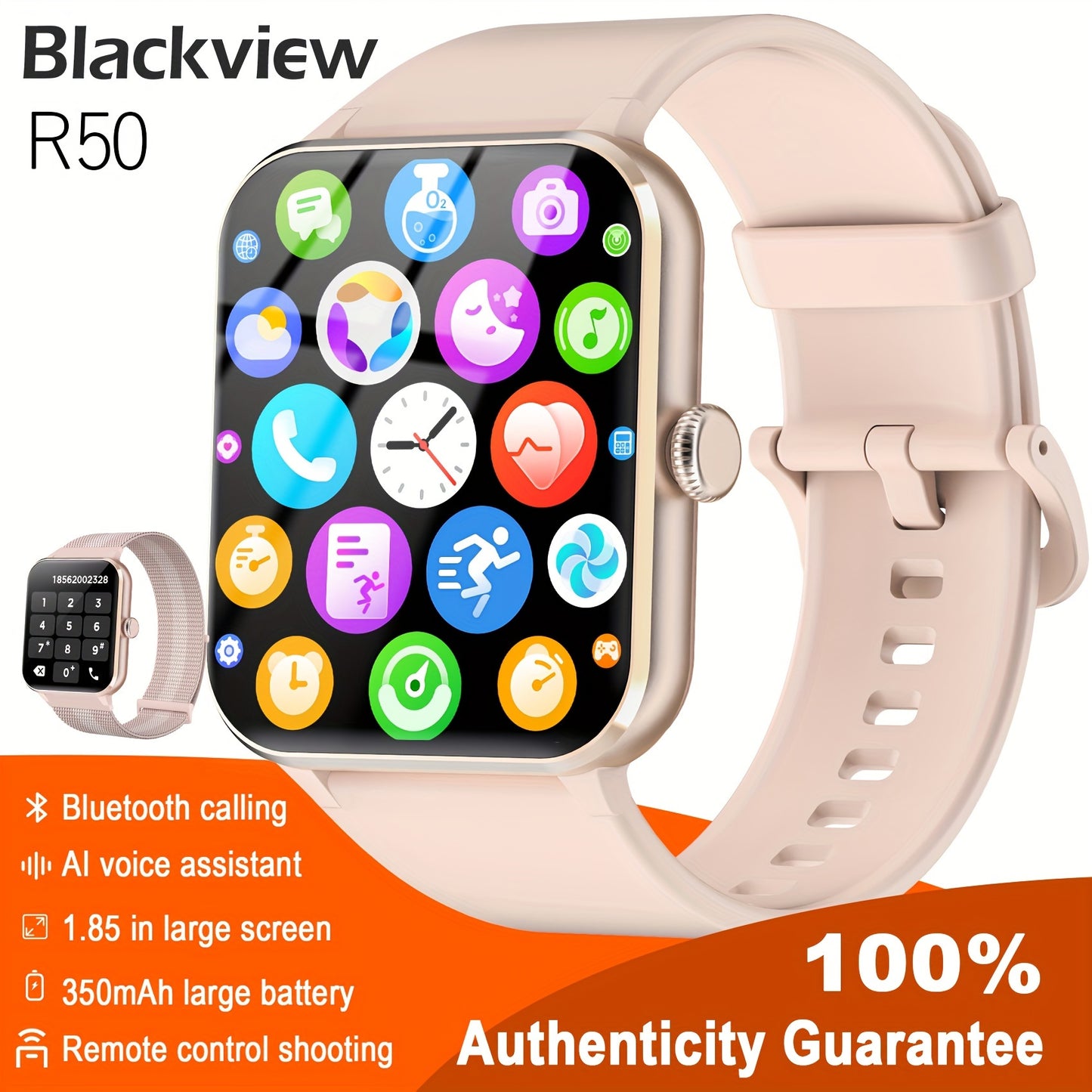 Montre Connectée Homme et Femme – Appels, Réception, Numérotation, Assistant Vocal IA, Écran 4,65 cm, Suivi Sportif et Fitness avec Podomètre, Calories, Distance, Idéal Cadeau Saint-Valentin ou Anniversaire